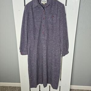 Henry Lee VTG Secretary Purple Midi Geometric Dress Large‎ Career Mature